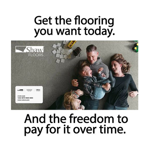 Get the flooring you want today and the freedom to pay for it over time